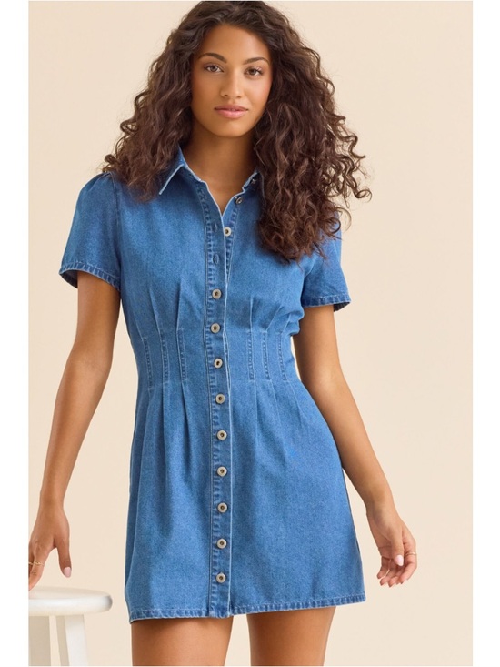Altar'd State Dresses & Skirts - NWT Altar’d State Zoe Denim Button Collared Mini Dress Size XL